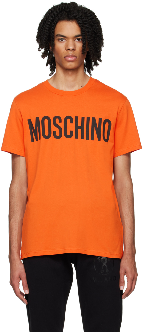Moschino Orange Printed T-shirt In A1064 Orange