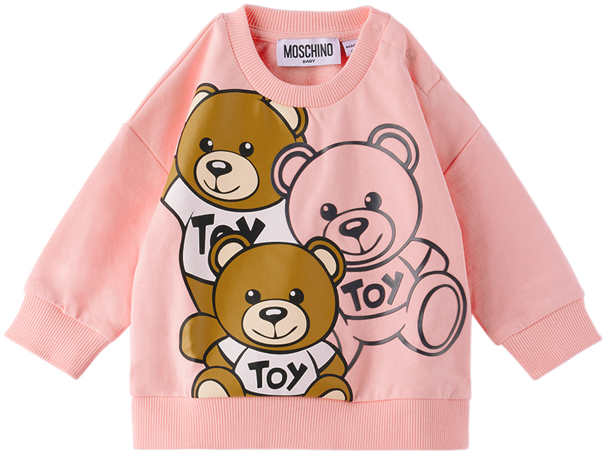 Moschino Baby Pink Teddy Friends Sweatshirt