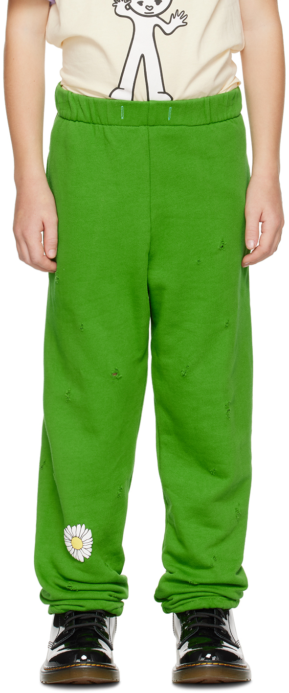 Nzkidzzz Kids Green Distressed Sweatpants