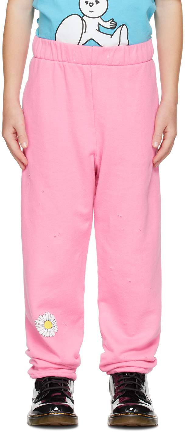 Nzkidzzz Kids Pink Distressed Sweatpants