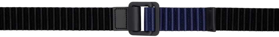 Issey Miyake Blue & Black Pleats Reversible Belt In 78-blue X Black