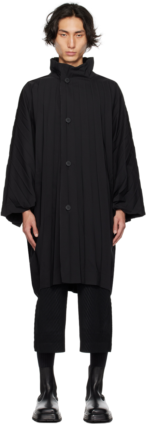 HOMME PLISSÉ ISSEY MIYAKE: Black Edge Rain Coat | SSENSE