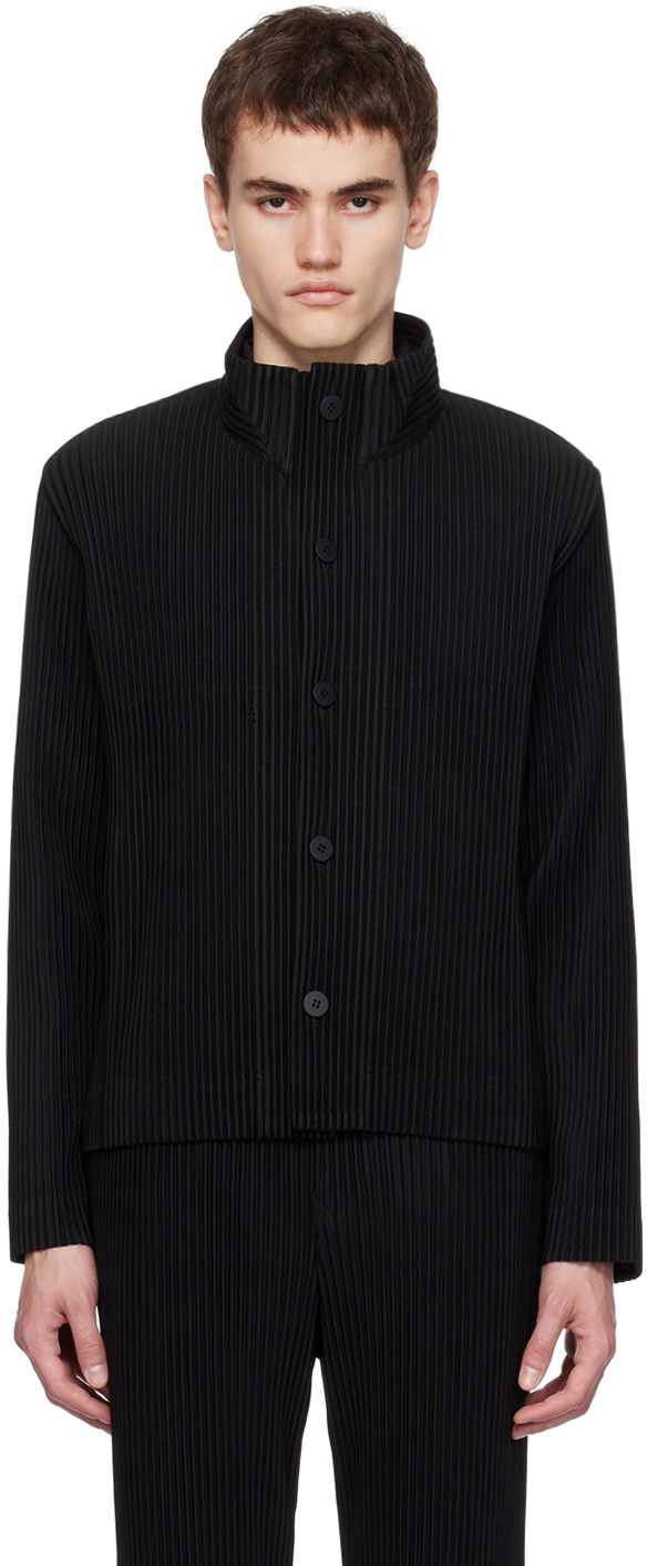HOMME PLISSÉ ISSEY MIYAKE: Black Tailored Pleats 1 Jacket | SSENSE