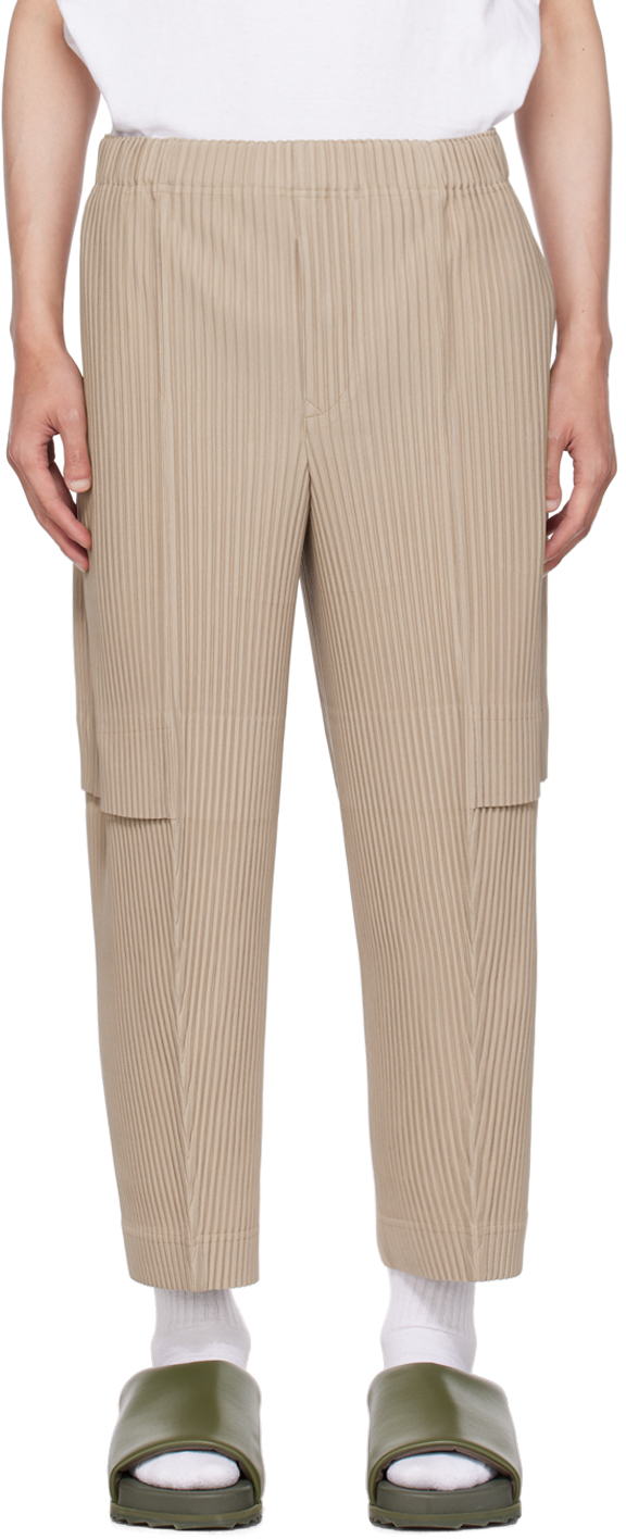 HOMME PLISSÉ ISSEY MIYAKE Beige Drawstring Cargo Pants | Smart Closet