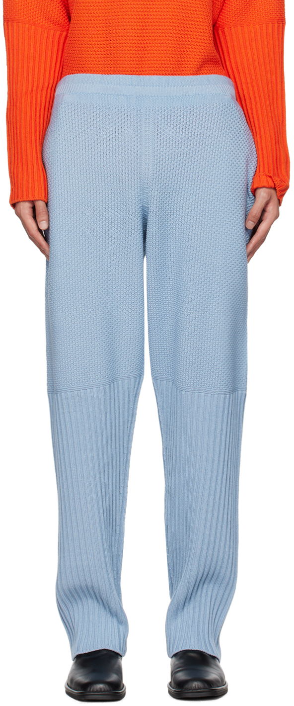 Issey Miyake Blue Rustic Sweatpants In 70-aqua Blue