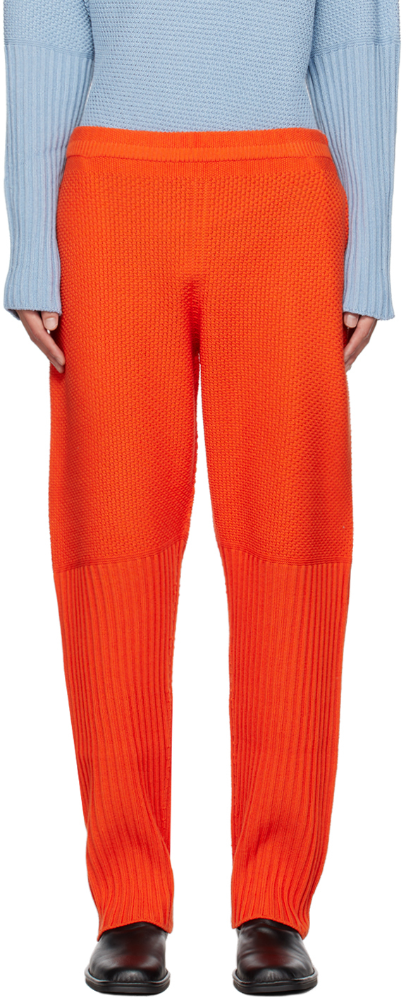 Shop Issey Miyake Orange Rustic Sweatpants In 33-powerful Orange