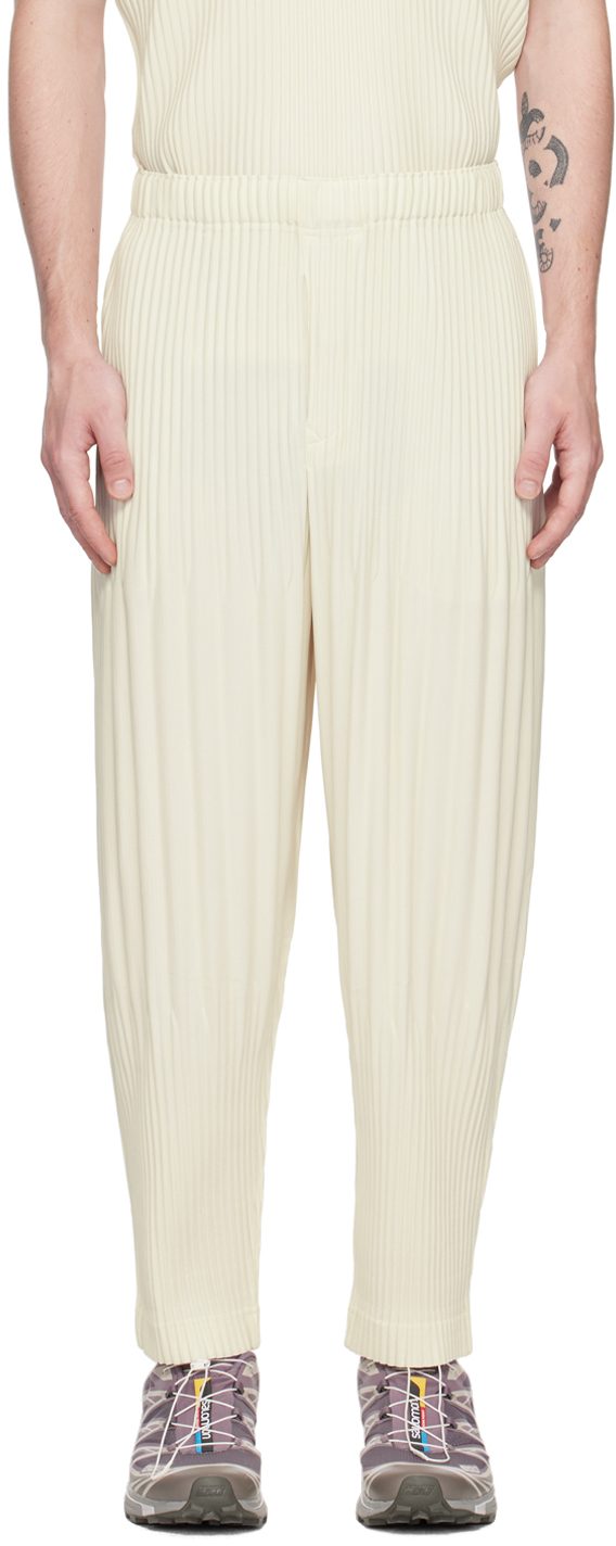 HOMME PLISSÉ ISSEY MIYAKE White Color Pleats Trousers