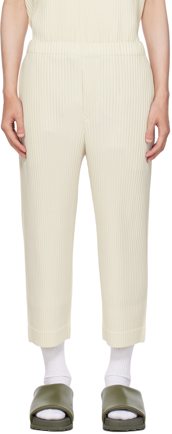 Issey Miyake Off-white Monthly Color June Trousers In 03-ivory