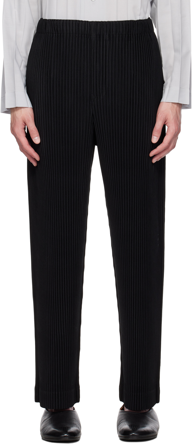 HOMME PLISSÉ ISSEY MIYAKE: Black Monthly Color August Trousers | SSENSE