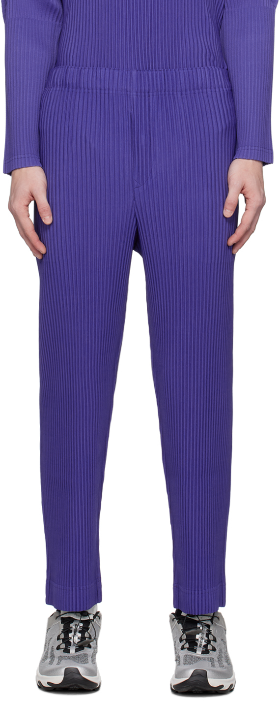 Shop Issey Miyake Purple Monthly Color September Trousers In 84-viola Violet