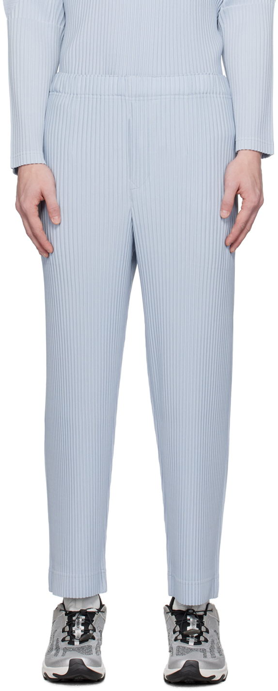 Issey Miyake Blue Monthly Color September Trousers In 70-aqua Blue