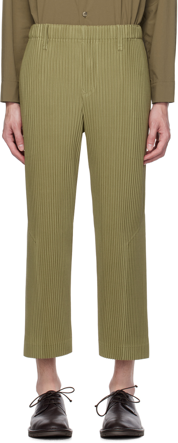 Issey Miyake Khaki Tailored Pleats 1 Trousers In 65-khaki