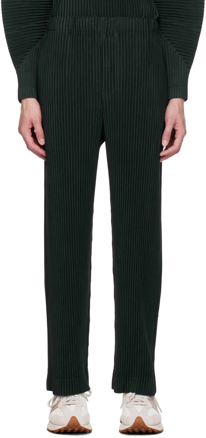 HOMME PLISSÉ ISSEY MIYAKE: Green Monthly Color August Trousers | SSENSE