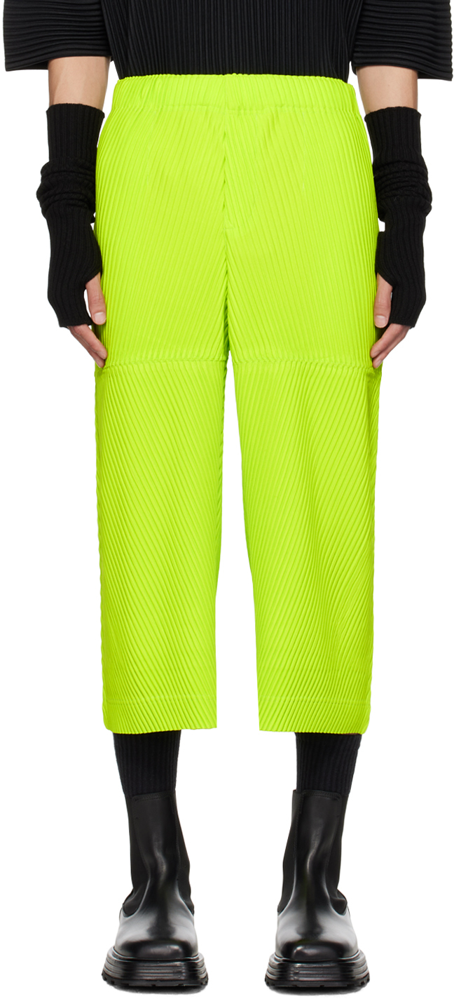 Issey Miyake Green Pleats 1 Trousers In 61-lt.green