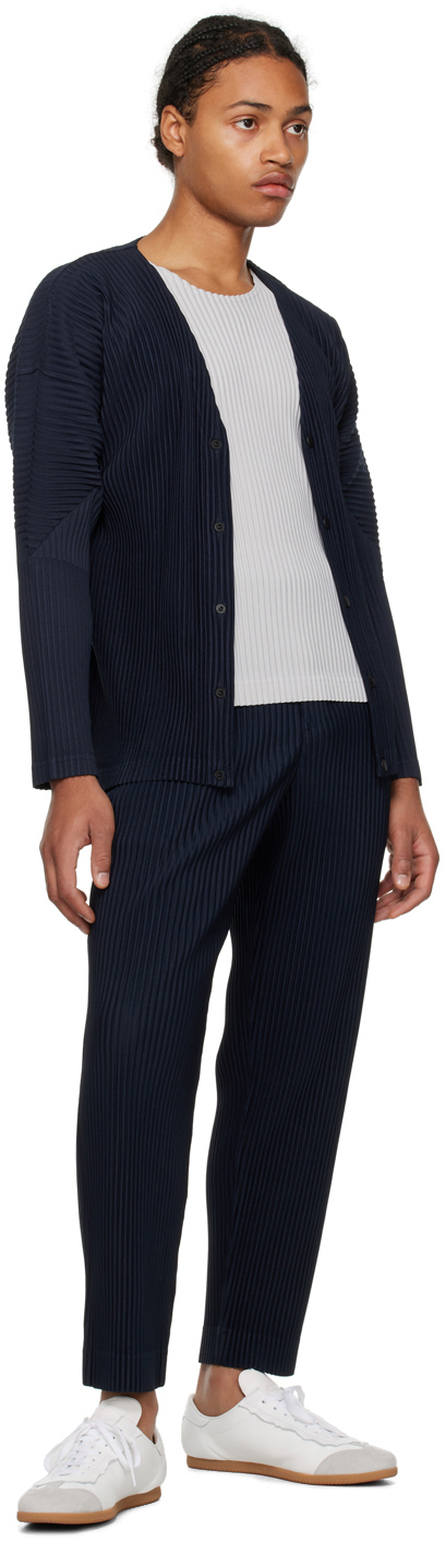 Issey Miyake Navy Basics Trousers In 75-navy