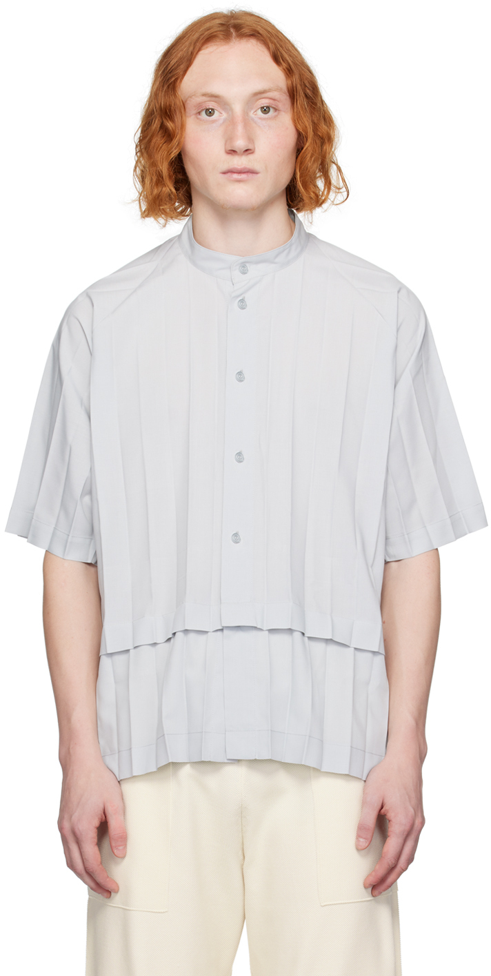 Issey Miyake Gray Edge Shirt In 11-lt.gray