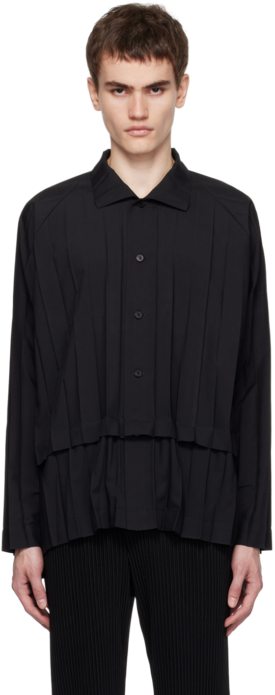 Shop Issey Miyake Black Edge Shirt In 15-black