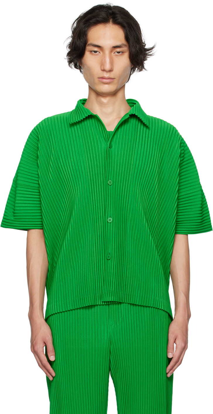 Issey Miyake Green Monthly Color July Shirt In 63-emelard Green
