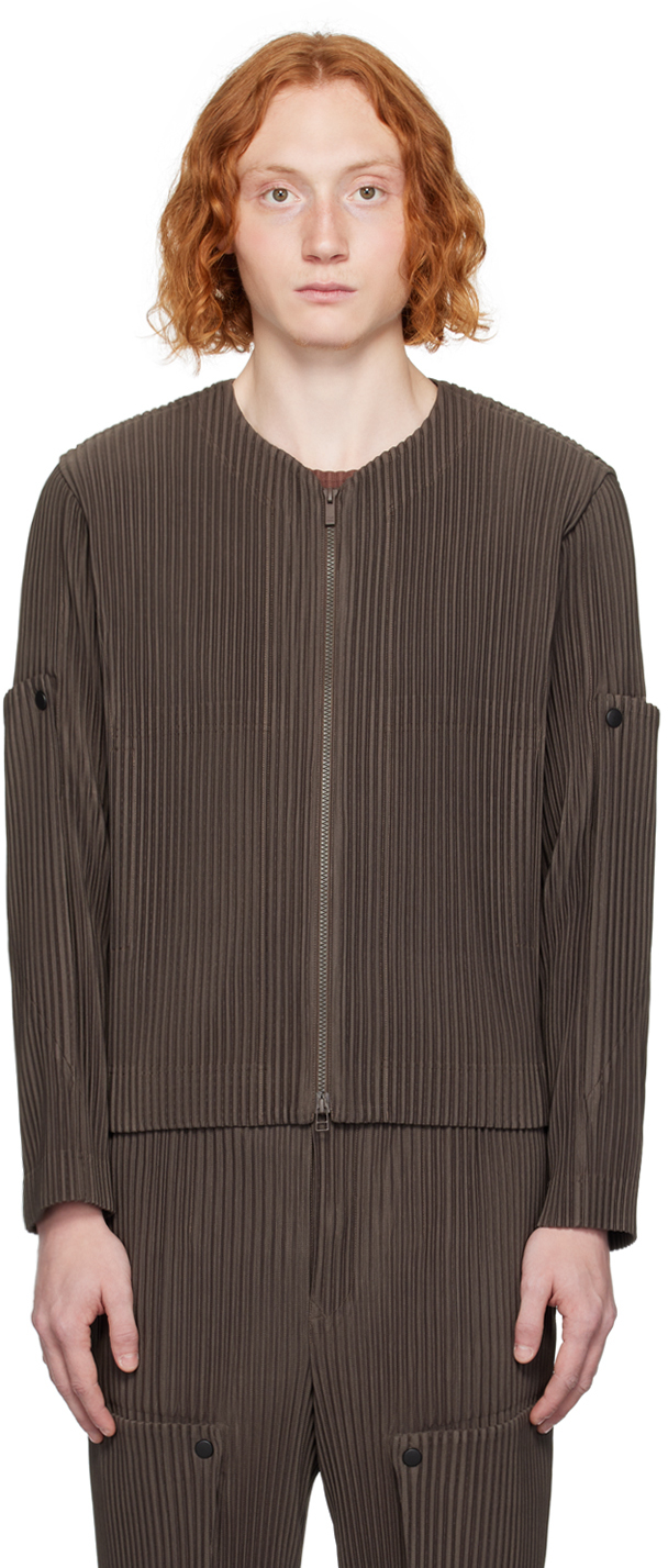 HOMME PLISSÉ ISSEY MIYAKE Brown Unfold Sweater