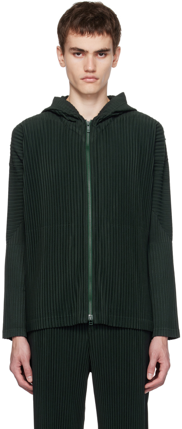 HOMME PLISSÉ ISSEY MIYAKE: Green Monthly Color August Hoodie | SSENSE