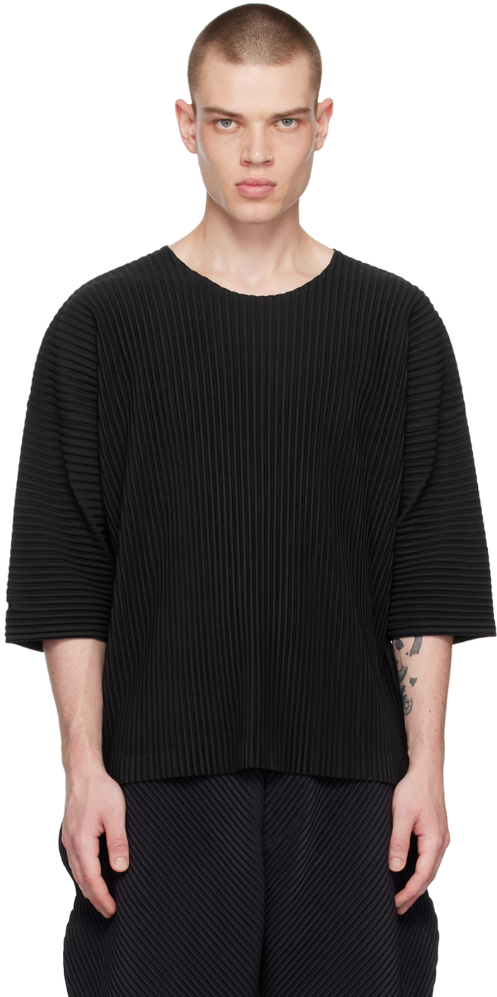 HOMME PLISSÉ ISSEY MIYAKE: Black Monthly Color May T-Shirt | SSENSE UK