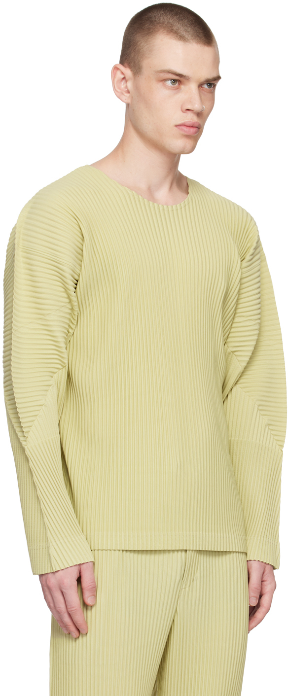 HOMME PLISSÉ ISSEY MIYAKE Green Stem Long Sleeve T-Shirt | Smart