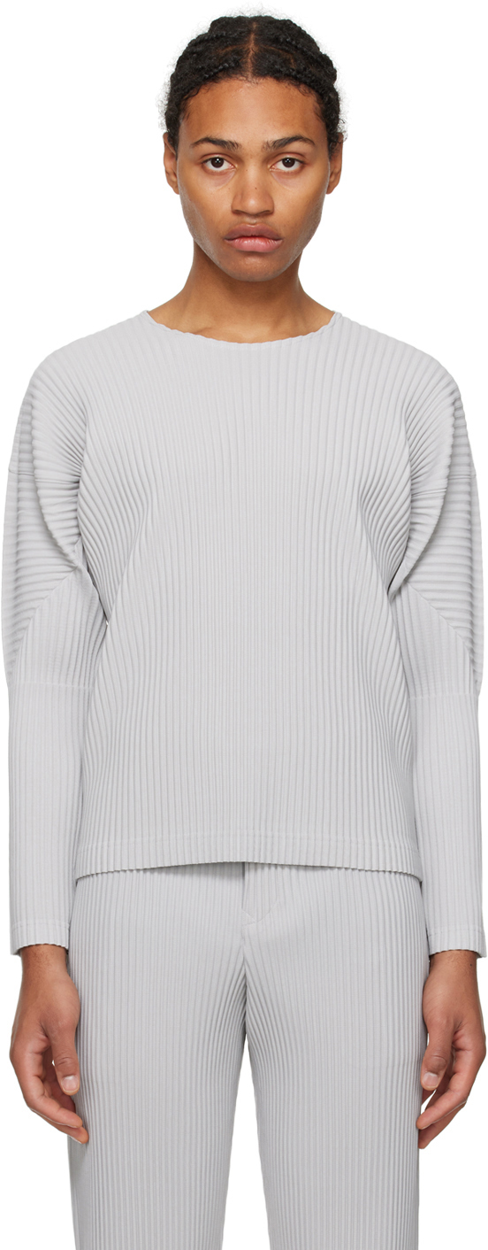 HOMME PLISSÉ ISSEY MIYAKE Gray Basics Long Sleeve T-Shirt