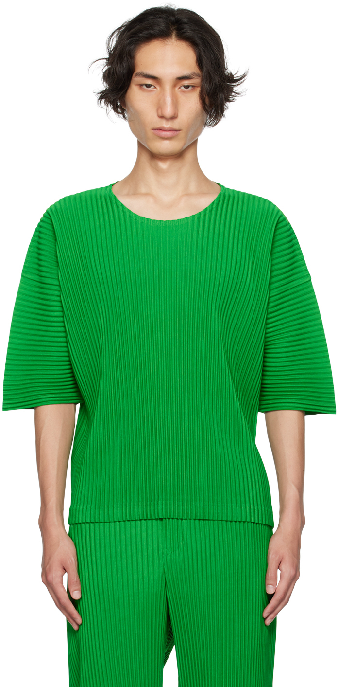 Issey Miyake Green Monthly Color July T-shirt In 63-emelard Green
