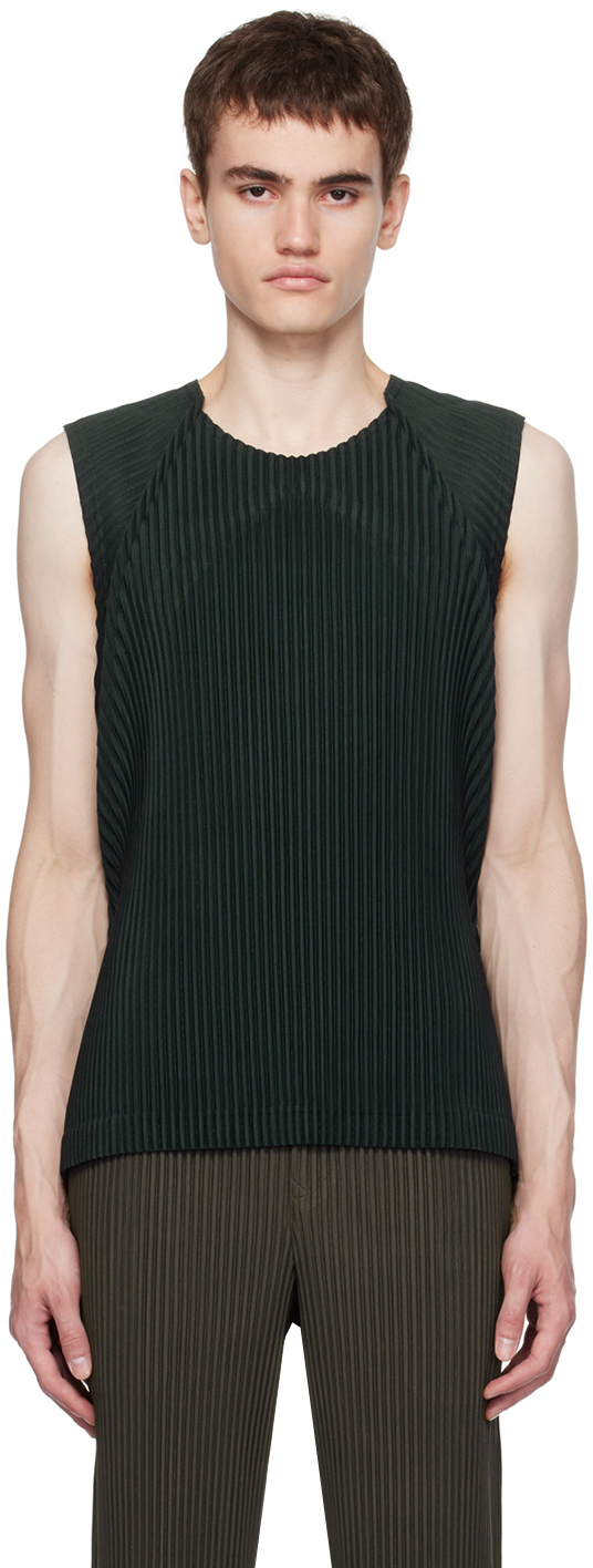 Issey Miyake Green Monthly Color August Tank Top In 67-dark Green