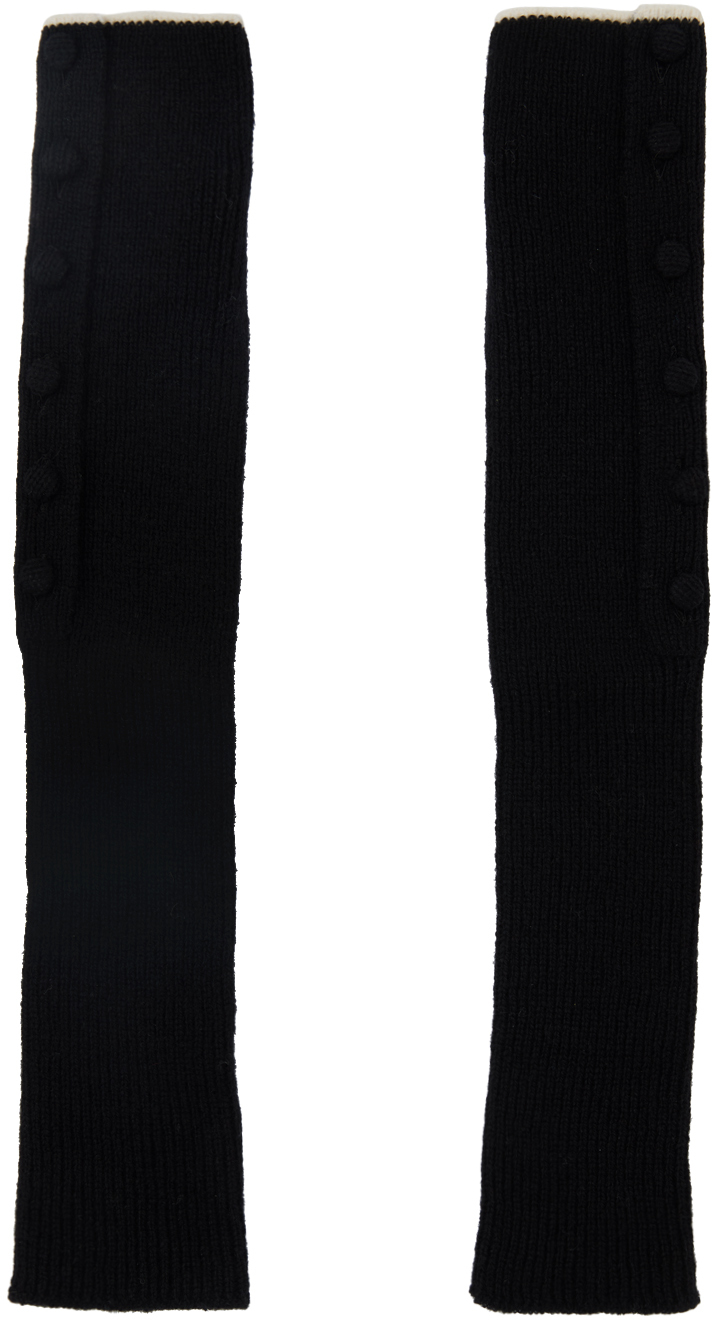 Y's Black Slit Arm Warmers SSENSE