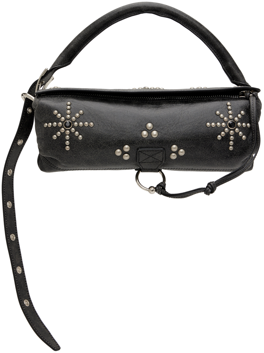 Open Yy Black Stud Pillow Handle Bag | ModeSens