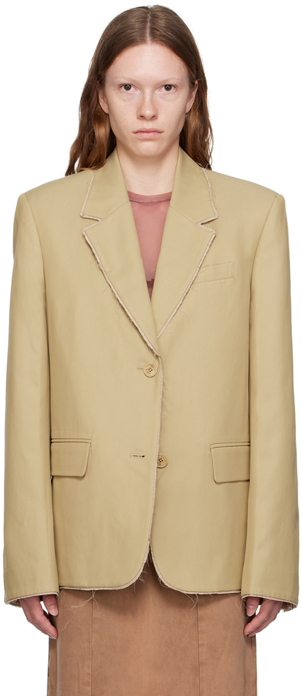 Beige Raw Edge Blazer