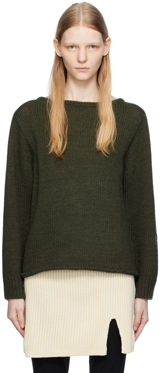 Green Boat Neck Sweater