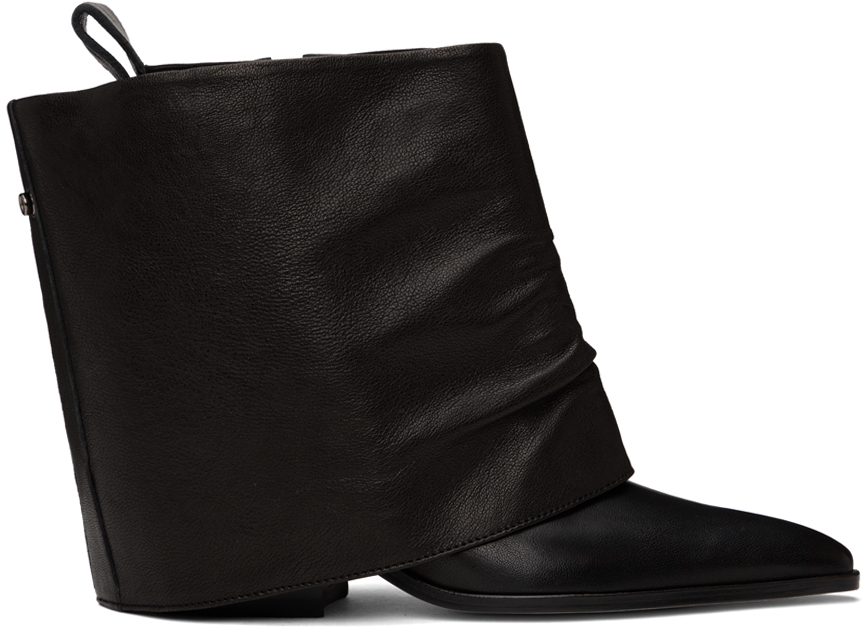 Black Detachable Warmer Western Boots