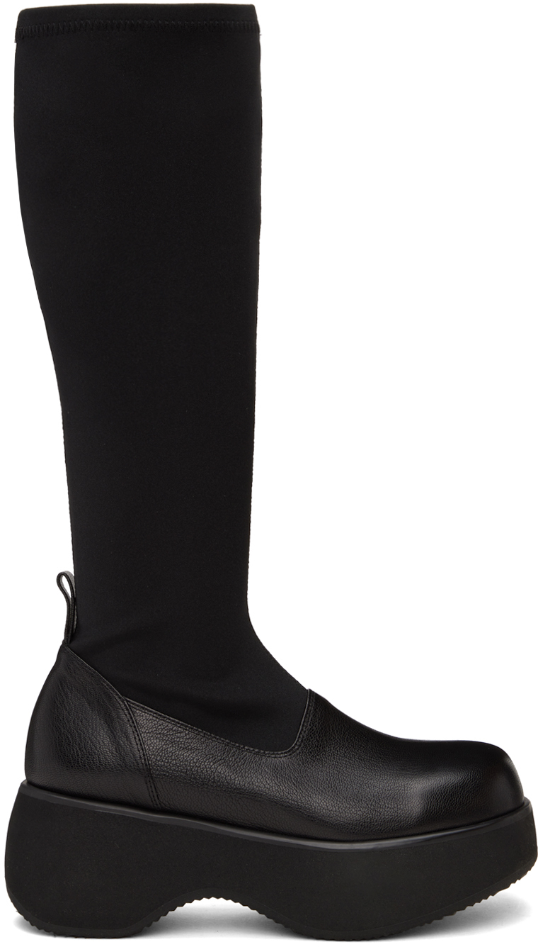 Black Sock Knee-High Boots