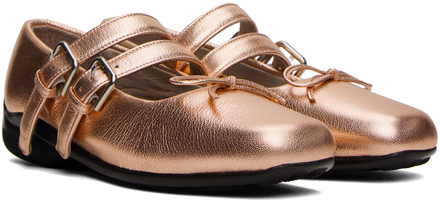 OPEN YY PINK BUCKLE BALLERINA FLATS 