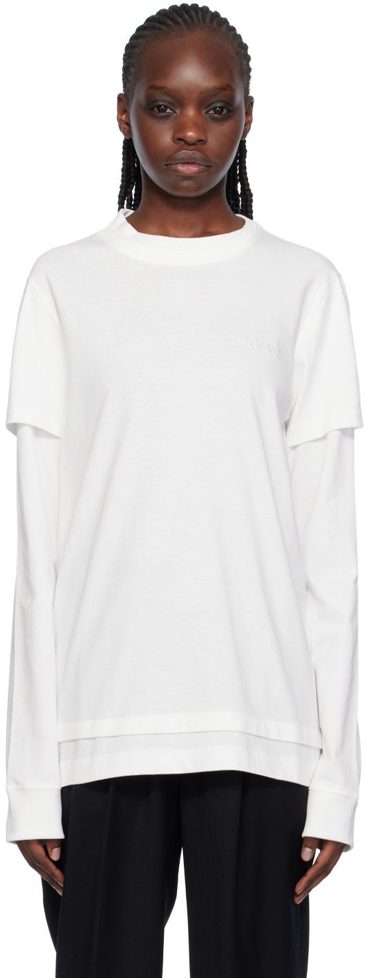 Lesugiatelier White Layered Long Sleeve T-shirt