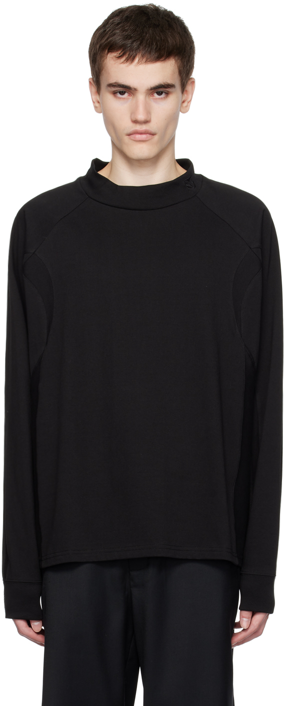 Black Paneled Long Sleeve T-Shirt