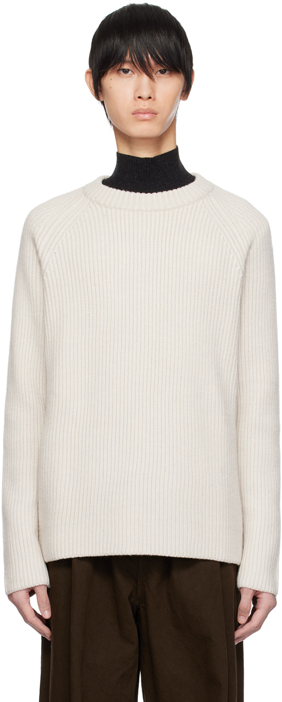 Mark Kenly Domino Tan Studio Off-white Kaleb Sweater In Bone