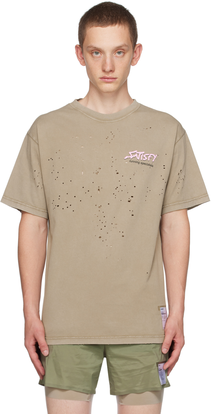 Satisfy: Taupe MothTech T-Shirt | SSENSE Canada