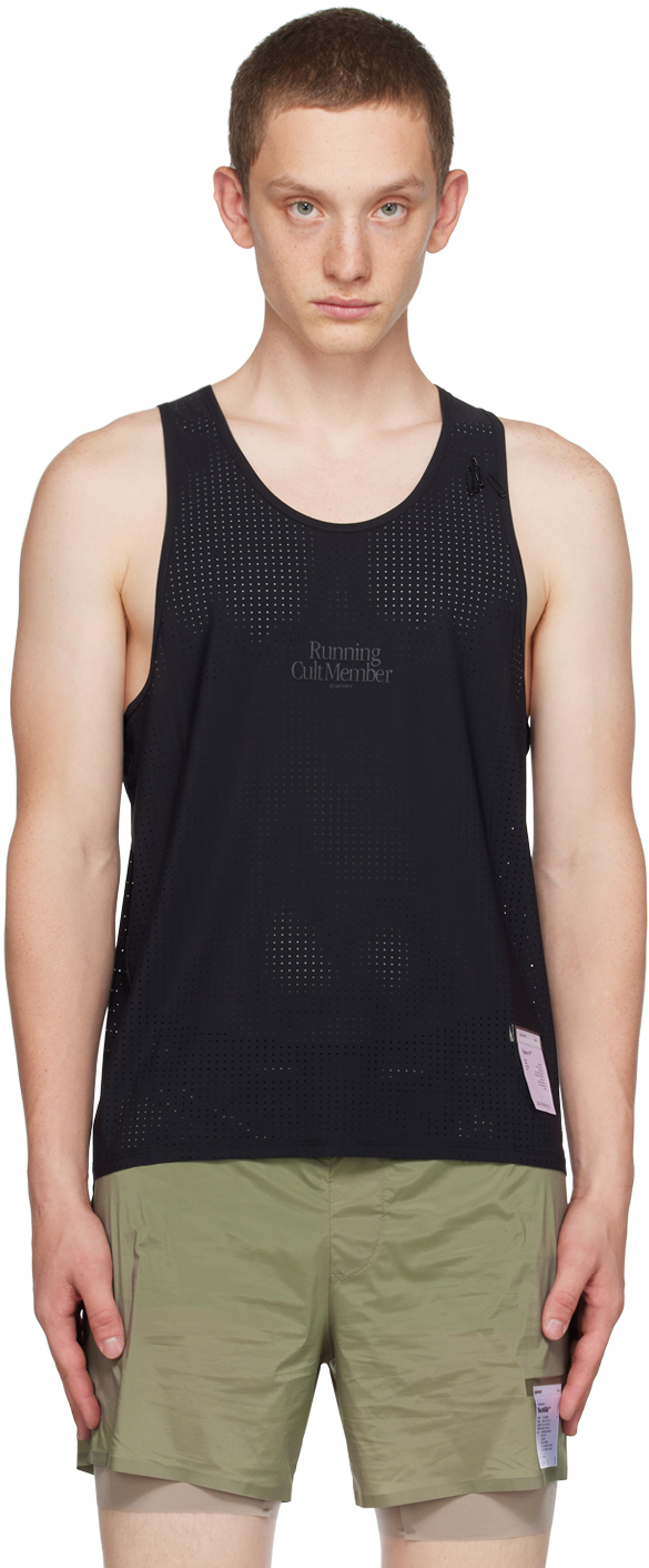 Black Space-O Tank Top by Satisfy on Sale