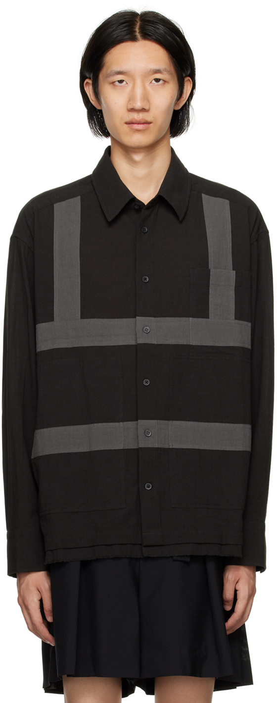 Craig Green Black & Gray Harness Shirt In Black / Dark Grey
