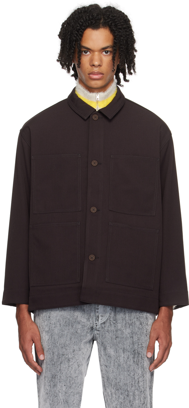 Shop Sunnei Brown Four Pockets Jacket In 7774 Burnt Aubergine