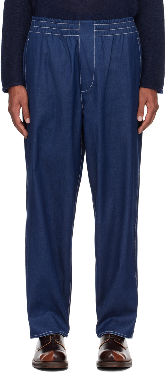 Sunnei Blue Drawstring Trousers In 0095 Blue
