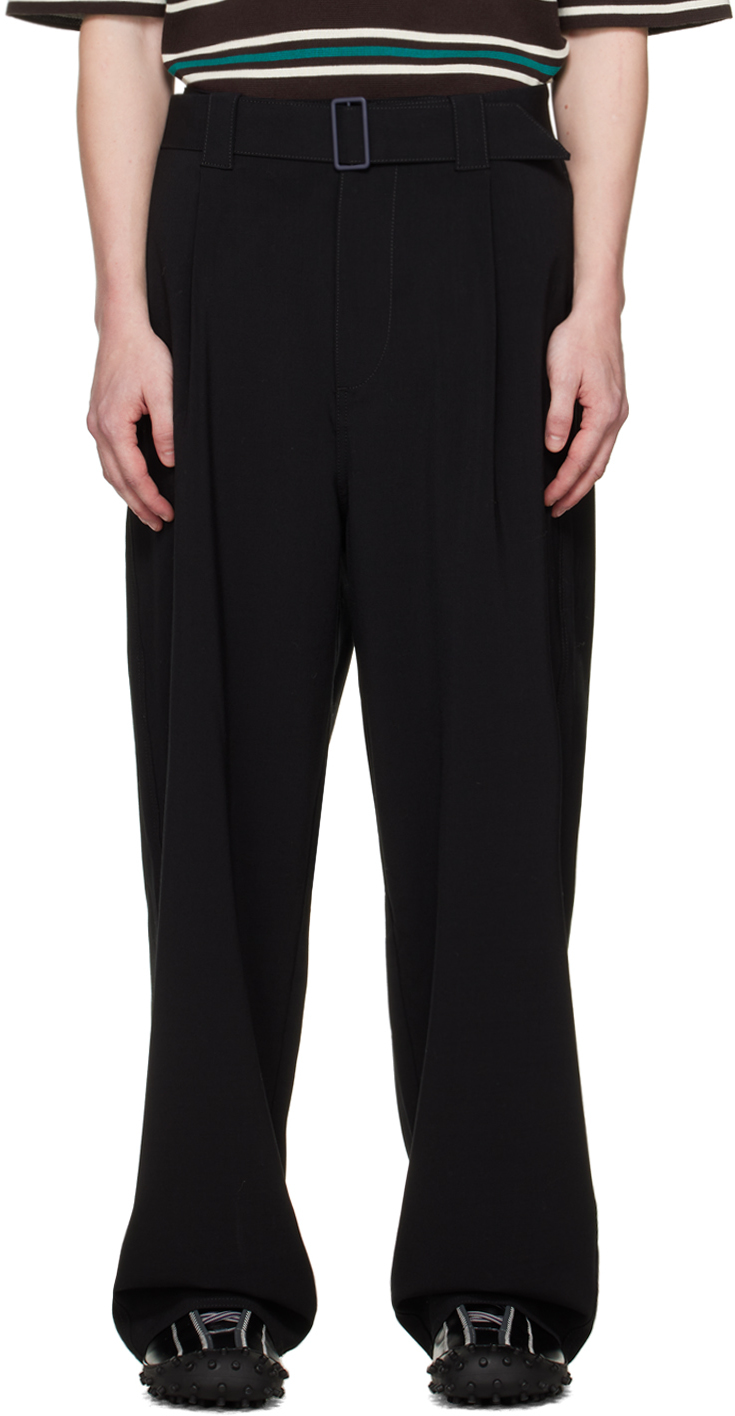 Sunnei Black Ric Trousers In 7821 Carbon Black