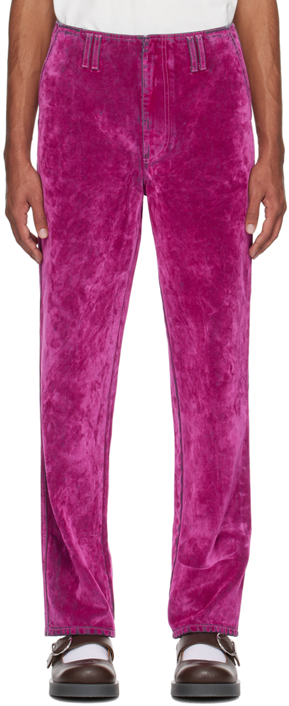 Sunnei Pink Faded Jeans In 0038 Fuchsia