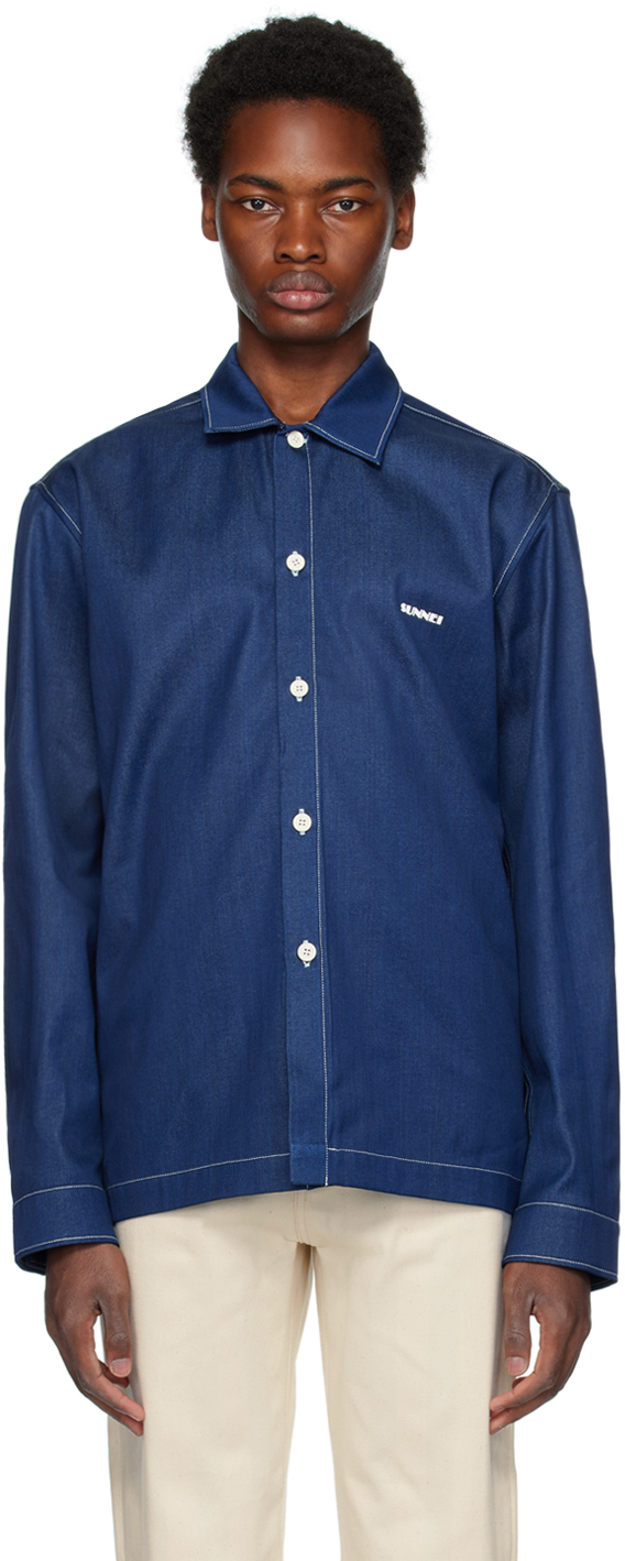 Blue Bonded Denim Shirt