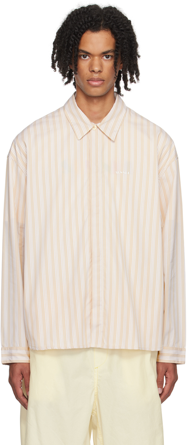 Shop Sunnei Beige Striped Shirt In Obs Offwhite/beige S