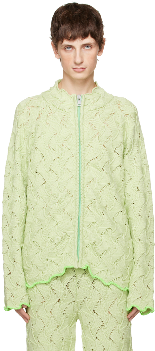 【関税込み】Robyn Lynch グリーン Wavy カーディガン Green Wavy Cardigan by Robyn Lynch on Sale