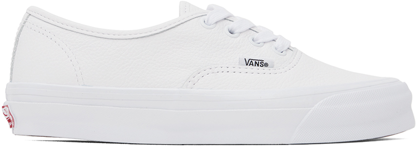 Vans Ua Og Authentic Lx Low-top Sneakers In Leather True White